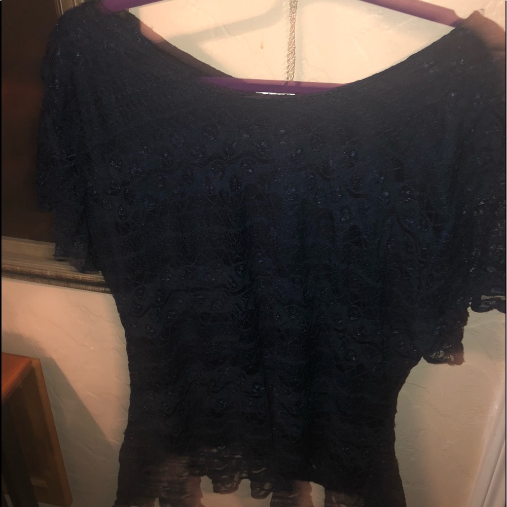 Navy blue laced blouse